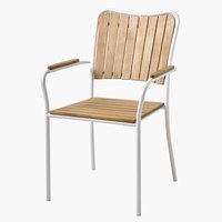 Stohovateľná stolička BASTRUP tvrdé drevo/biela