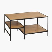 Coffee table TRAPPEDAL 90x60 2 shelves oak colour/black