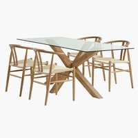 AGERBY L190 table oak + 4 GUDERUP chairs oak/natural