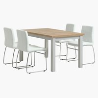 MARKSKEL D150/193 stol siva + 4 HAMMEL stolice bijela