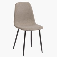 Dining chair JONSTRUP beige fabric/dark oak colour