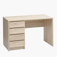 Skrivbord LIMFJORDEN 60x120 4 lådor ljus ekfärgad