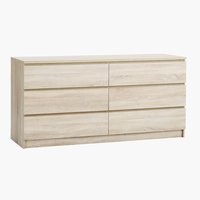 3+3 drawer chest LIMFJORDEN light oak colour