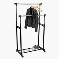 Clothes rail GUDME double black/chrome