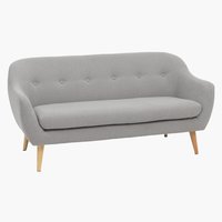 Sofa EGEDAL 2,5-seter lys grå stoff