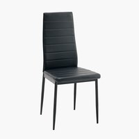 Blagovaonska stolica TOREBY crna umjetna koža/crna