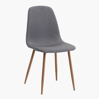 Dining chair JONSTRUP cognac faux leather/oak color | JYSK