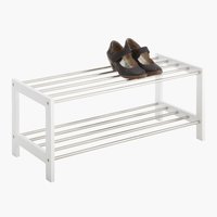 Shoe rack EGESKOV 2 shelves steel/white