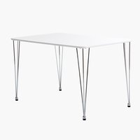 Table BANNERUP 76x120 blanc/chromé