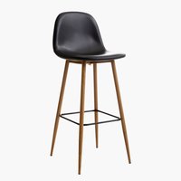 Barová židle JONSTRUP černá koženka/barva dubu