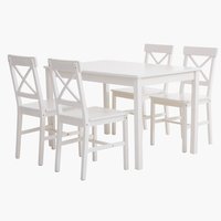 EJBY стол 118 см + 4 стула белый