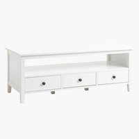 TV bench NORDBY 3 drawers white