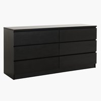 3+3 drawer chest LIMFJORDEN black