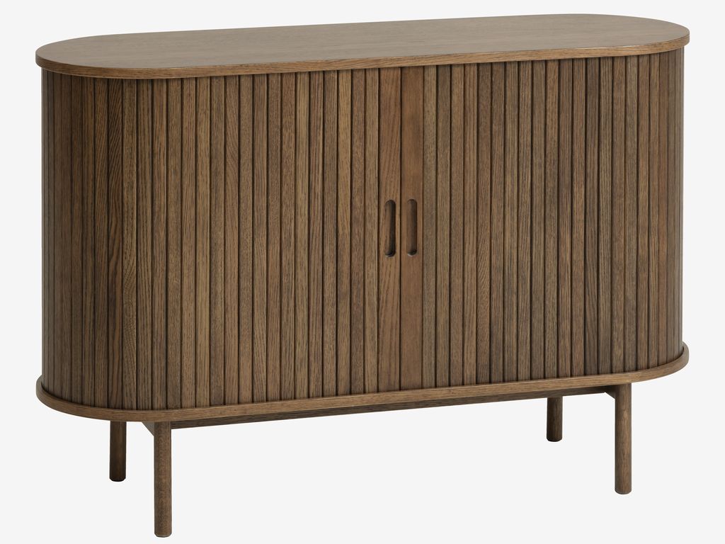 Sideboard LYNGVIG 120 cm 2 tambour doors dark oak | JYSK