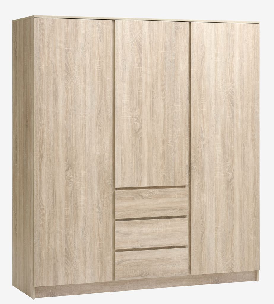 Kleiderschrank LIMFJORDEN 180x200 kombi hell eichefarben | JYSK