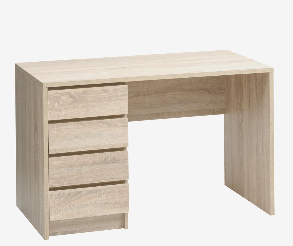 Desk LIMFJORDEN 60x120 4 drawers light oak colour | JYSK