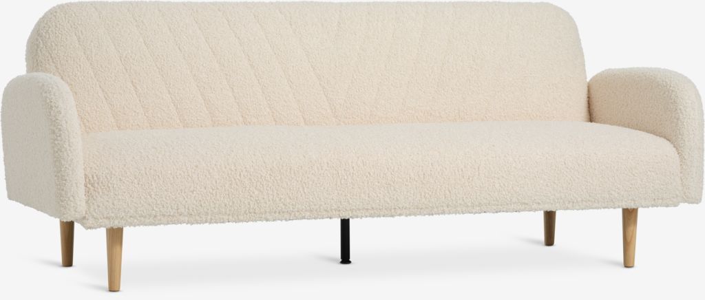 Sofa bed PARADIS off-white teddy/oak colour | JYSK