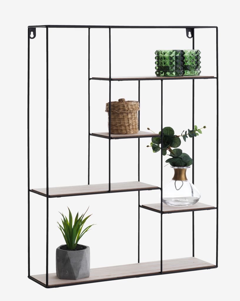 Półka ścienna HEJLSMINDE czarny/naturalny