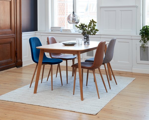 Dining chair JONSTRUP grey fabric/oak colour
