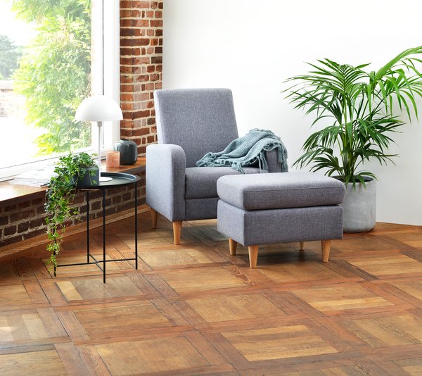 Armchair GEDVED grey fabric JYSK