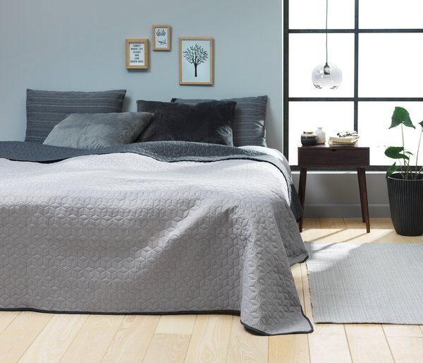 Bedspread ROSENTRE 240x260 grey