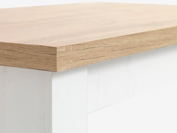 Table basse MARKSKEL 60x110 blanc/chêne