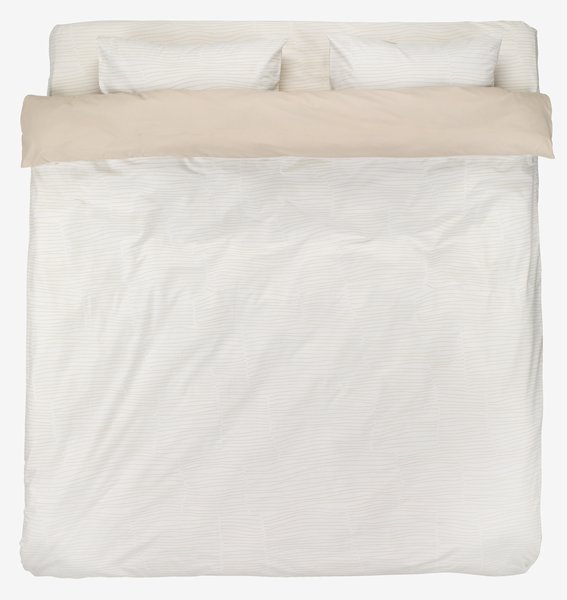 Спално бельо с чаршаф ANDREA 200x220 цвят пясък/бяло