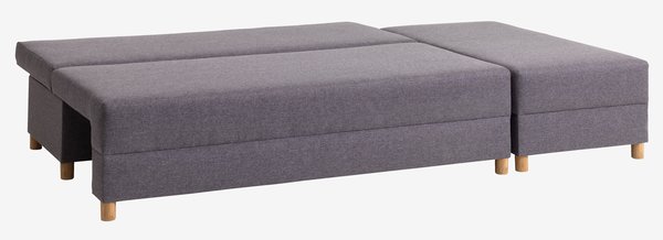 Καναπές-κρεβάτι με σεζλόνγκ HAMPEN γκρι