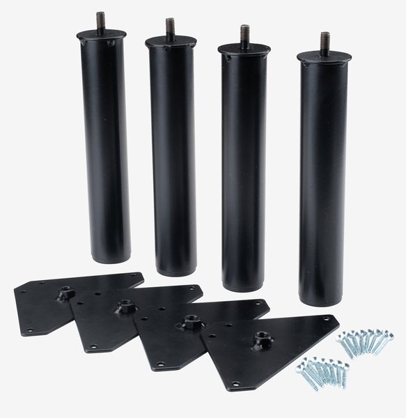 Sengeben Ø3,5xH23cm svart 4 stk/pk