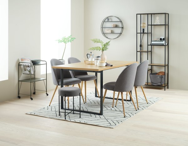 Jedilniški stol KOKKEDAL siva/hrast