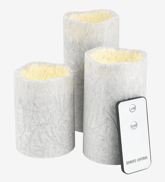 LED Candle LAVA white pack of 3