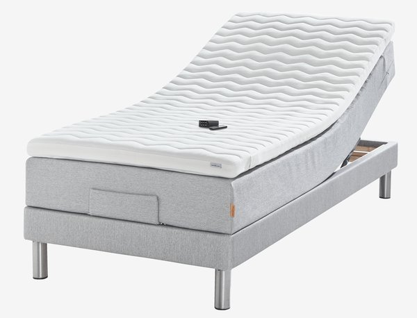 Lit réglable 90x200cm JOSELVA GE40 gris-27 MEMORY