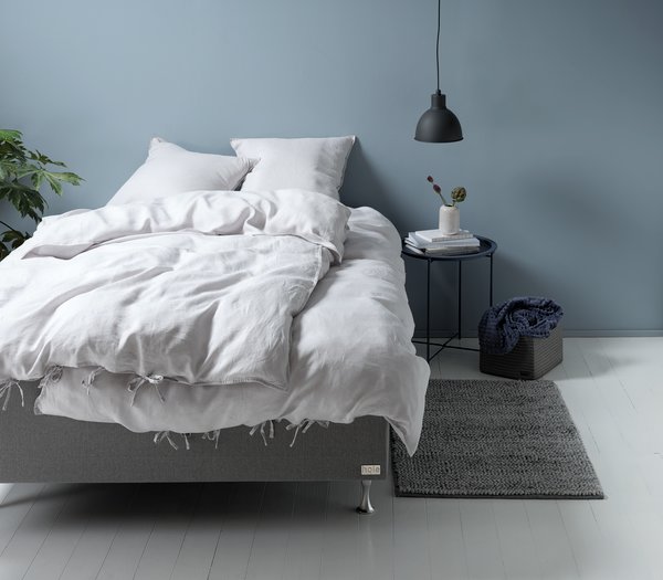 Parure de lit en lin LINEA 200x220 gris clair