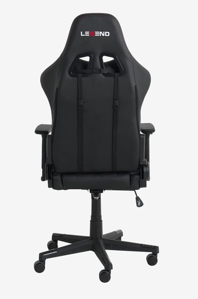 Gaming chair NIBE black faux leather/red