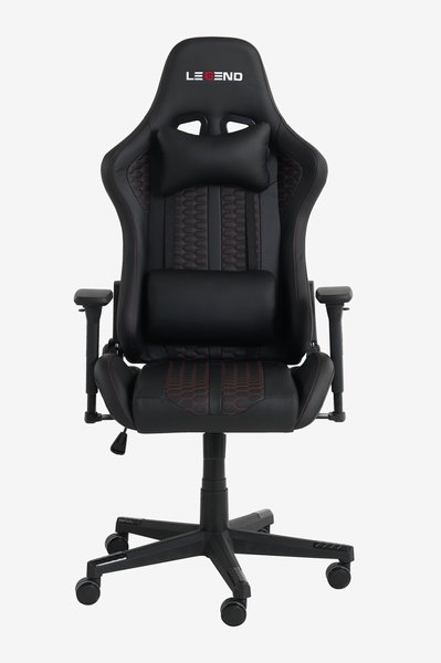 Gaming chair NIBE black faux leather/red