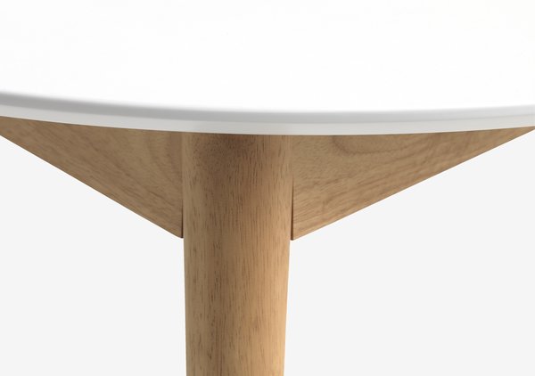 MARSTRAND Ø110 bord hvit + 4 KASTRUP stoler hvit