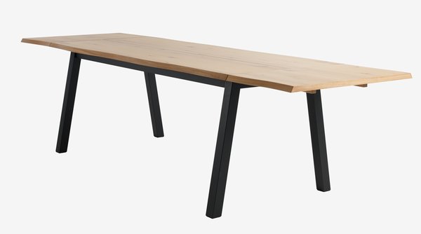 Spisebord SKOVLUNDE 90x200 natur eik/svart