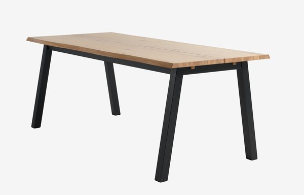 Spisebord SKOVLUNDE 90x200 natur eik/svart