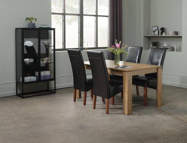 VEDDE L160 table wild oak + 4 BAKKELY chairs brown