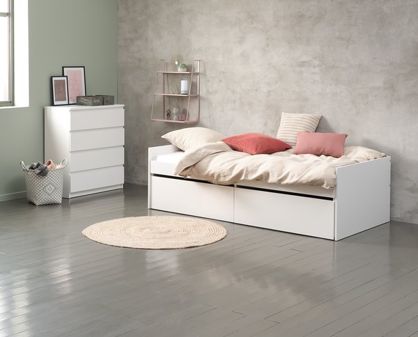Ágyneműtartós ágy TANGBJERG 90/180x200 fehér