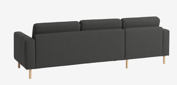 Sofa m/sjeselong SVALBARD mørk grå