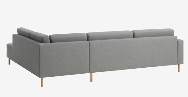Canapé d'angle SVALBARD droite gris clair