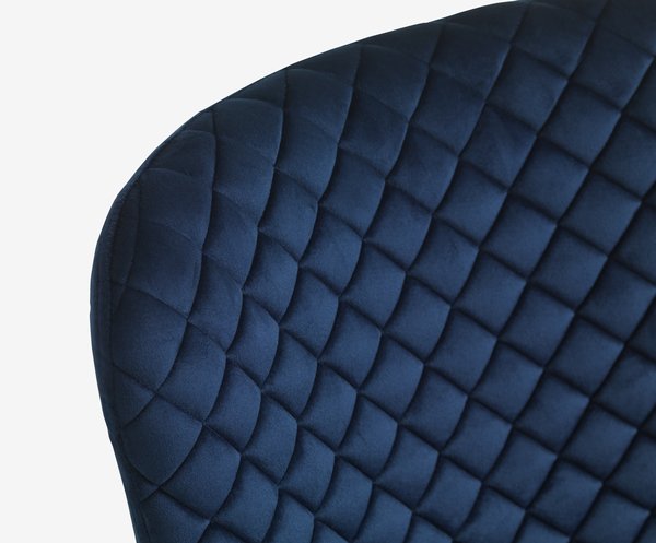 Chaise PEBRINGE velours bleu/noir