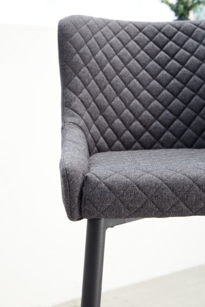 Chaise de bar PEBRINGE tissu gris/noir