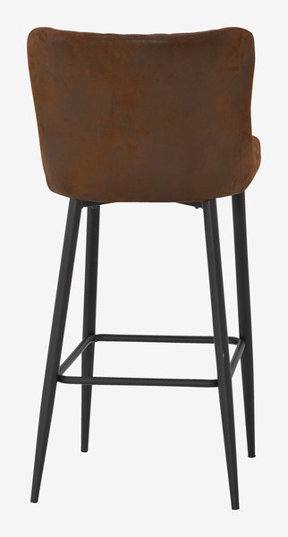 Chaise de bar PEBRINGE tissu brun/noir