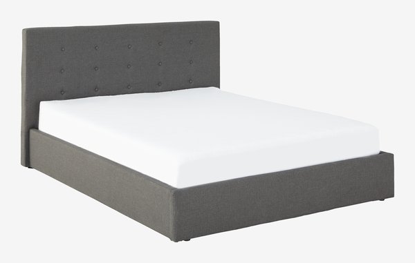 Estructura de cama ALNOR 150x190 gris/negro