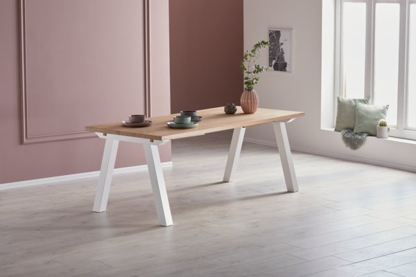 Table SKAGEN 90x200 chêne/blanc