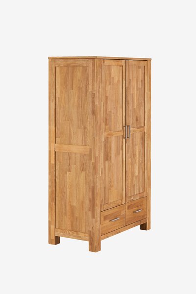 Kleiderschrank OLDE 120x200 2 Türen 2 Schubladen eiche
