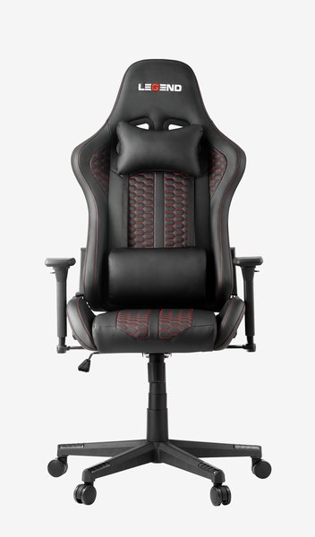 Gaming chair NIBE black faux leather/red