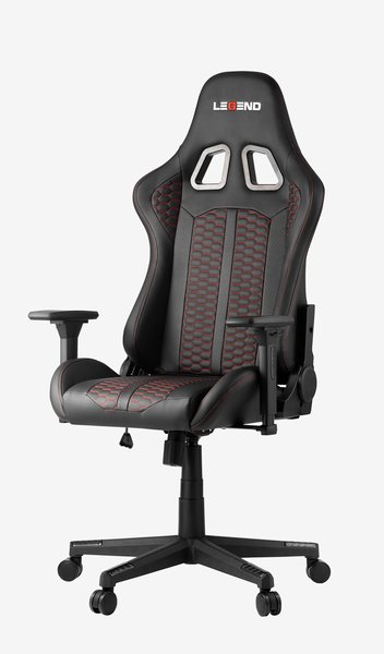 Gaming chair NIBE black faux leather/red